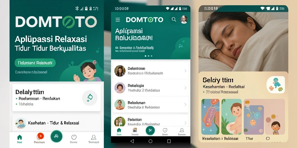 Antarmuka DOMTOTO yang menampilkan pilihan relaksasi untuk tidur.