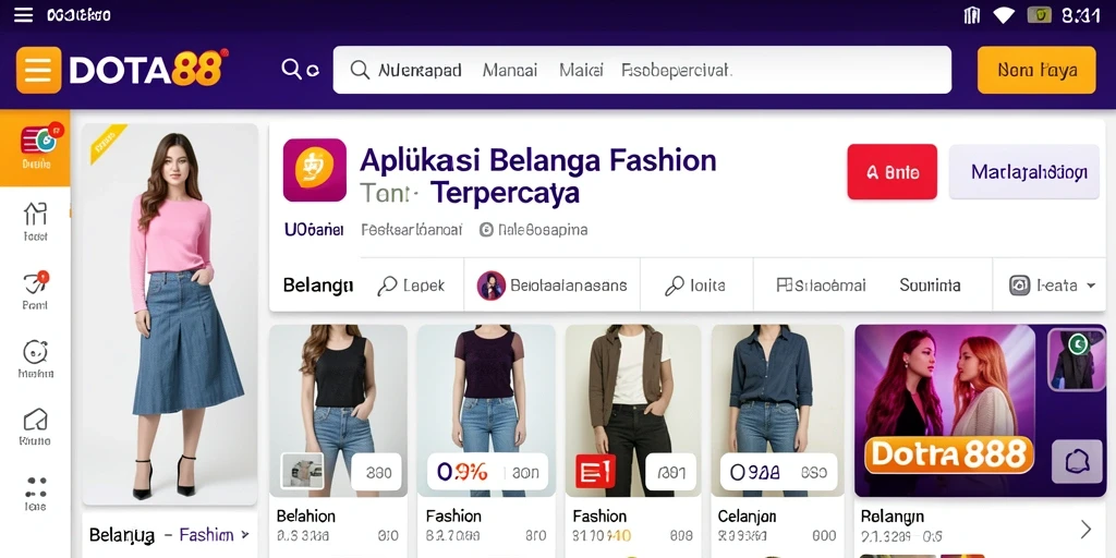 Antarmuka pengguna DOTA88 dengan berbagai pilihan fashion menarik.