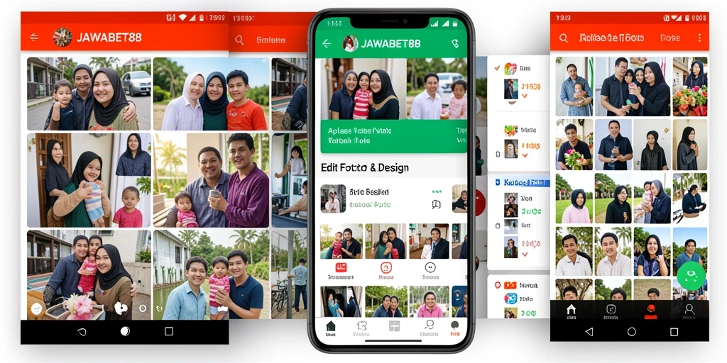 Tampilan antarmuka JAWABET88 yang user-friendly untuk kolase foto.
