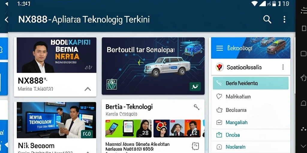 Antarmuka modern dan intuitif dari NX888 yang menampilkan berita teknologi.