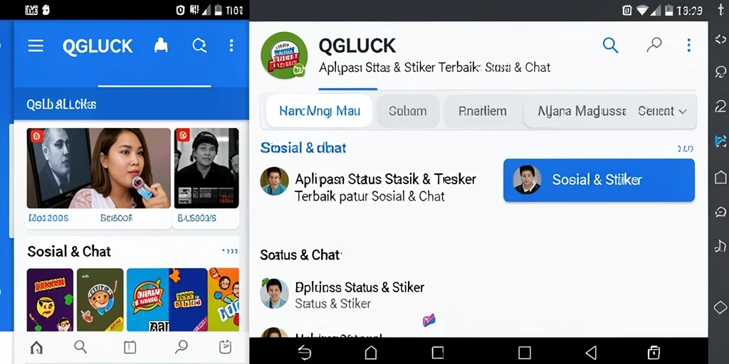 Tampilan antarmuka pengguna QGLUCK yang menarik dan fungsional.