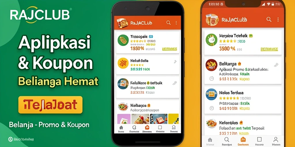 Antarmuka RAJACLUB menampilkan berbagai penawaran dan kupon menarik.