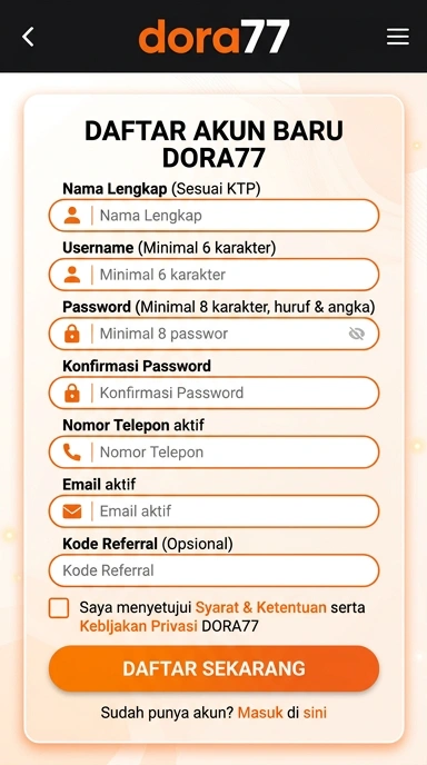 Cara Mudah Buat Akun dora77 di Android